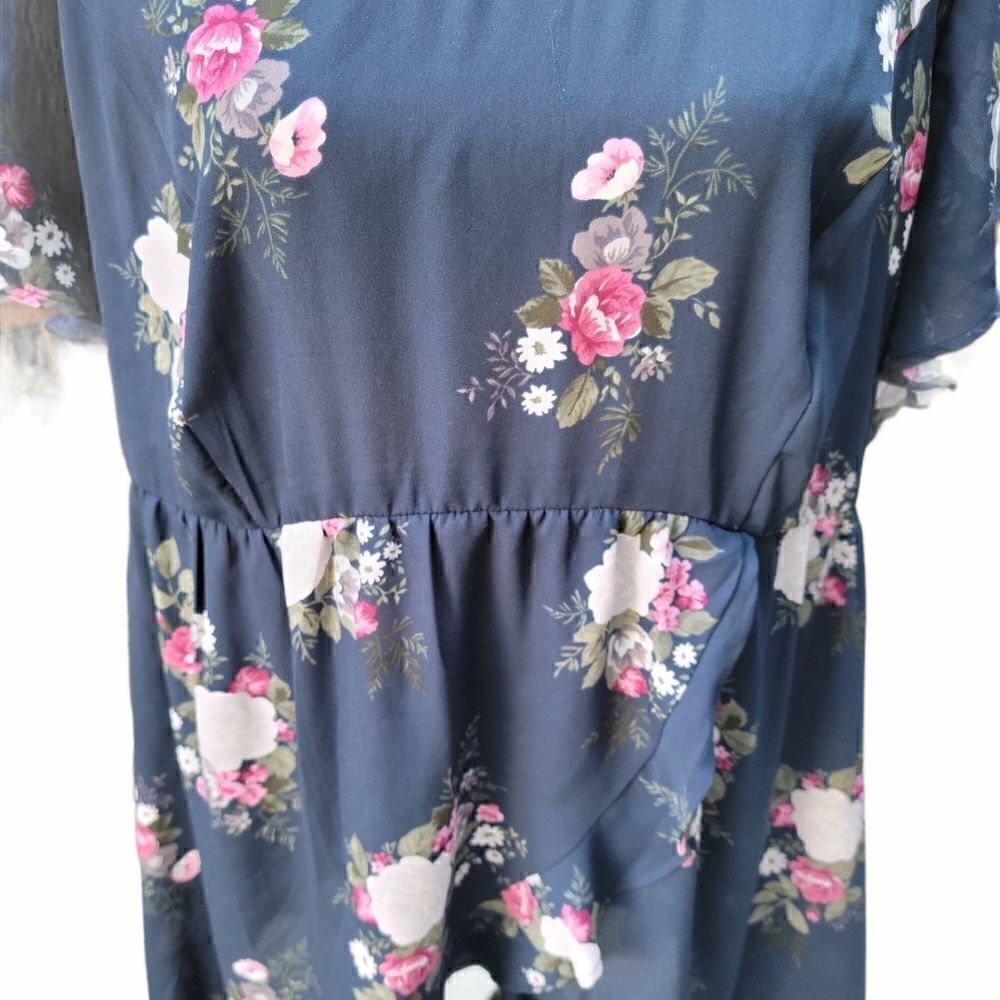 Torrid Floral Tunic with Ruffled High Low Hem - Picture 5 of 9